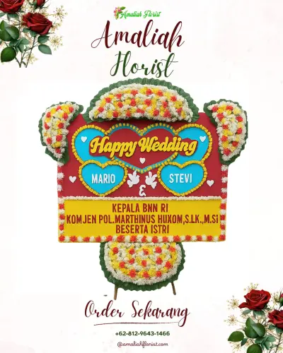 Karangan Papan Bunga Pernikahan di Angseri